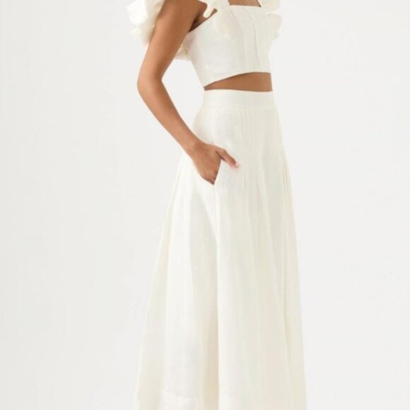 Chloe Tuck Detail Midi Skirt - Picture 2 of 5